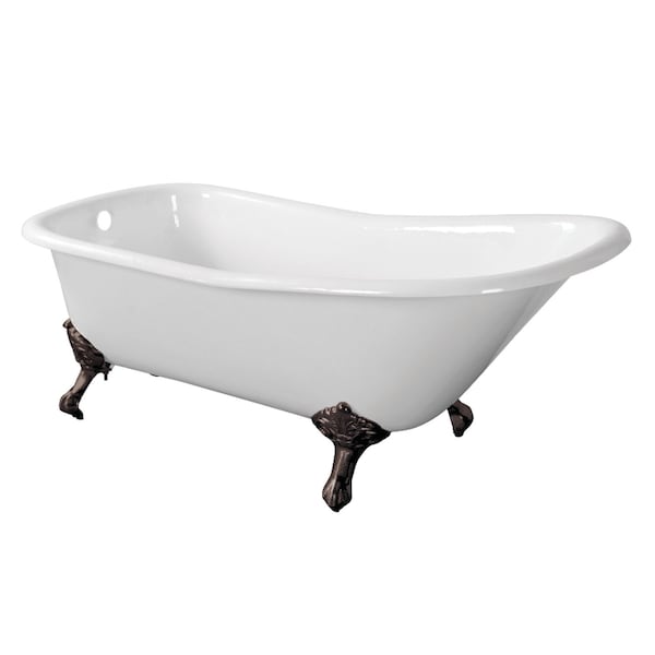 Aqua Eden Clawfoot Bathtubs, 66.56 L, 29.5 W, White/Oil Rubbed Bronze, Cast Iron VCTND6630NF5 - main